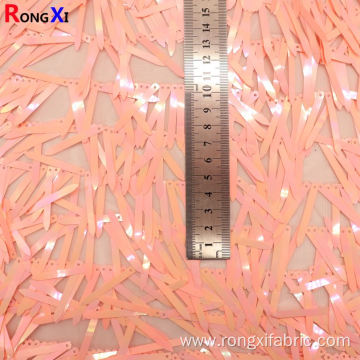 4.5mm*4cm Hot Selling Sequin Fabric With Fringe